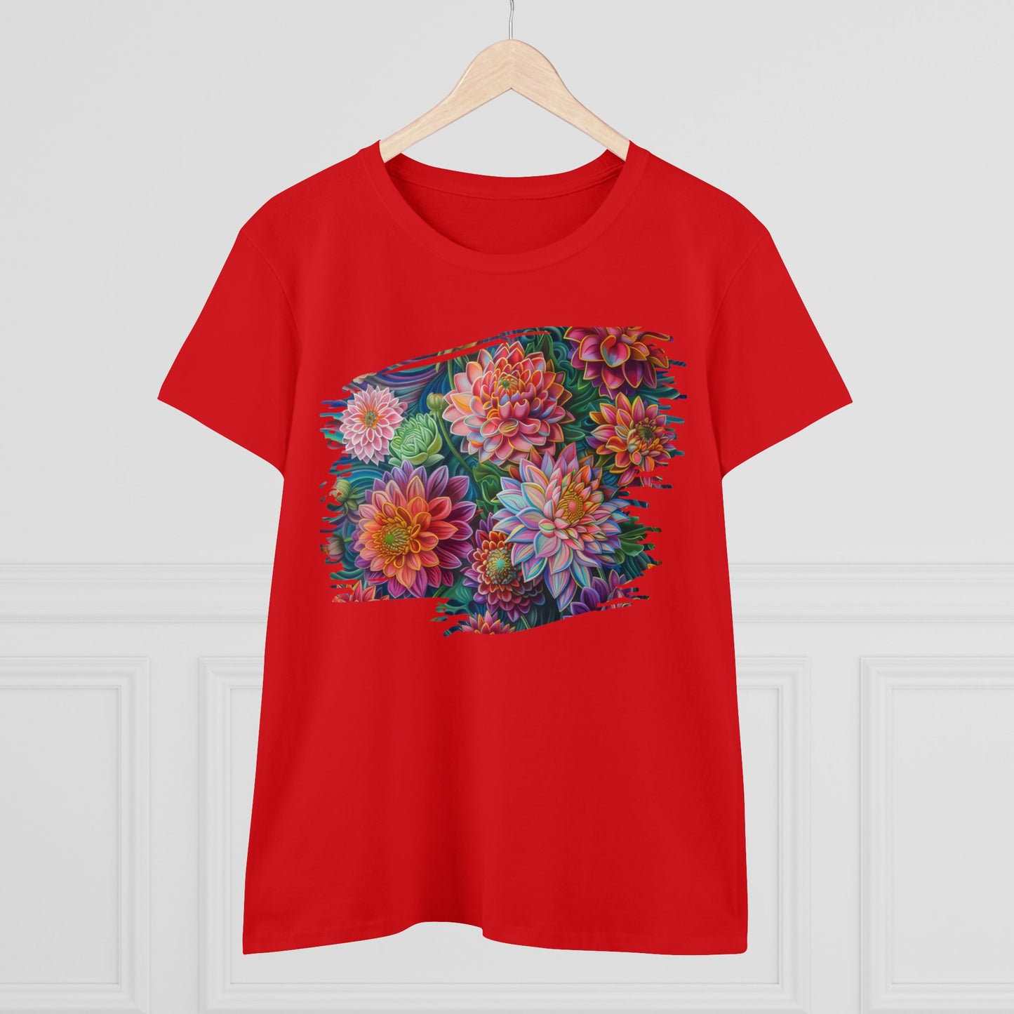 Pastel Flowers - Women's Midweight Cotton Tee