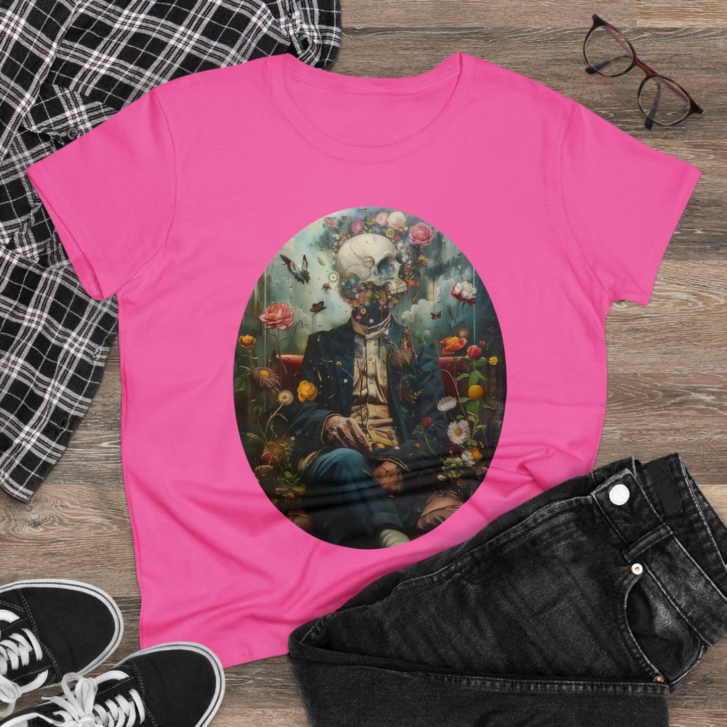 Flowers on My Mind - Women's Midweight Cotton Tee