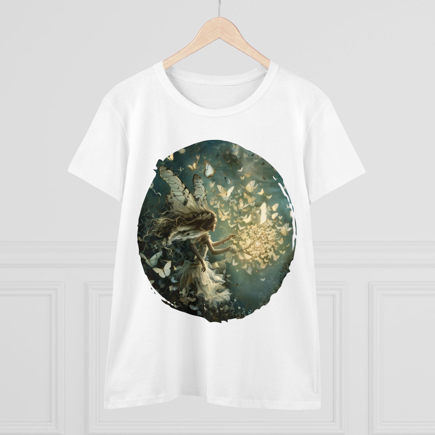 Fairy and Butterflies - Fantasy - Women's Midweight Cotton Tee