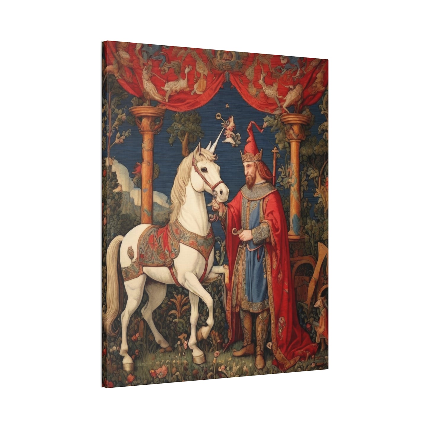 Mage and the Unicorn Tapestry - Canvas Stretched, 0.75"