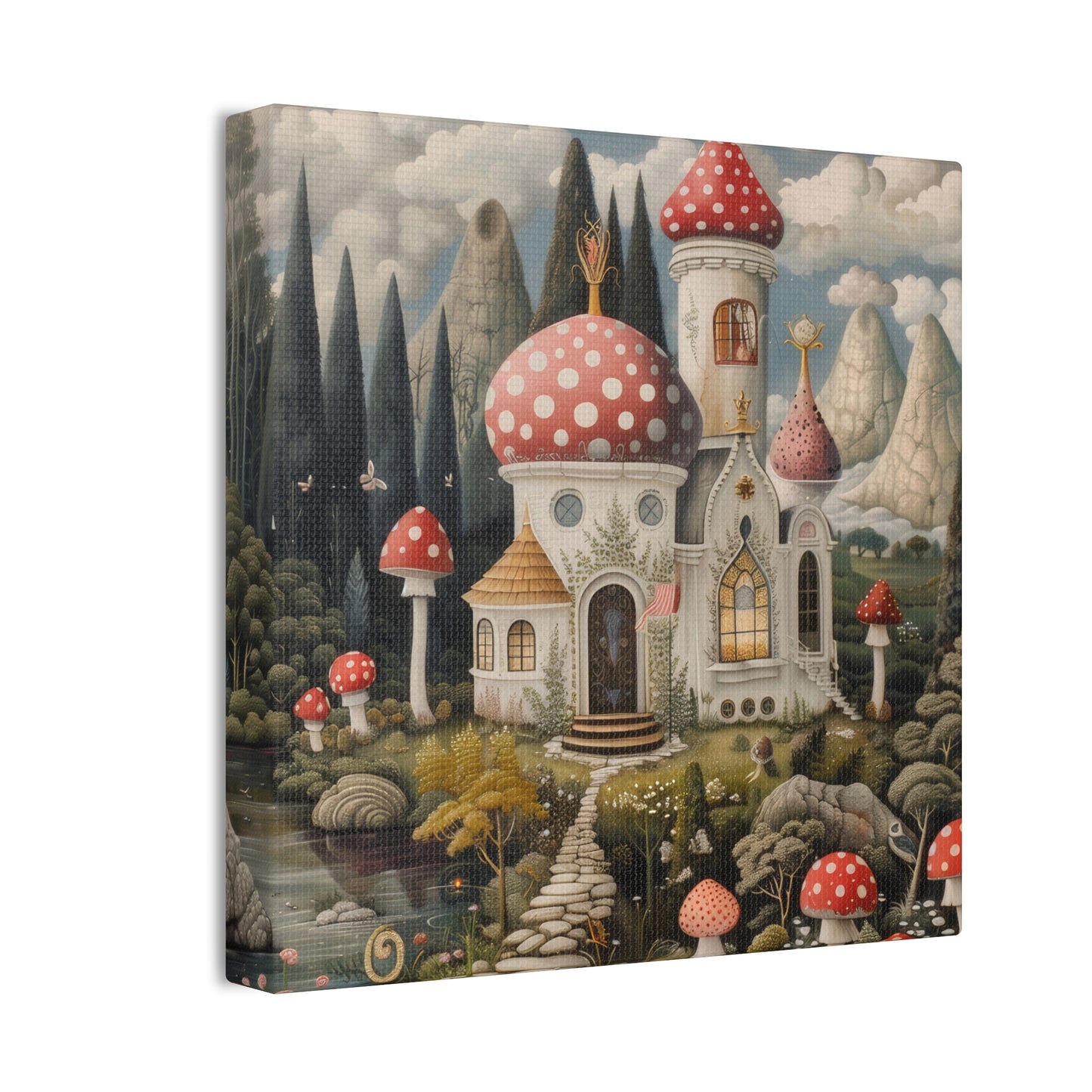 Mushroom House - Canvas Stretched, 0.75"