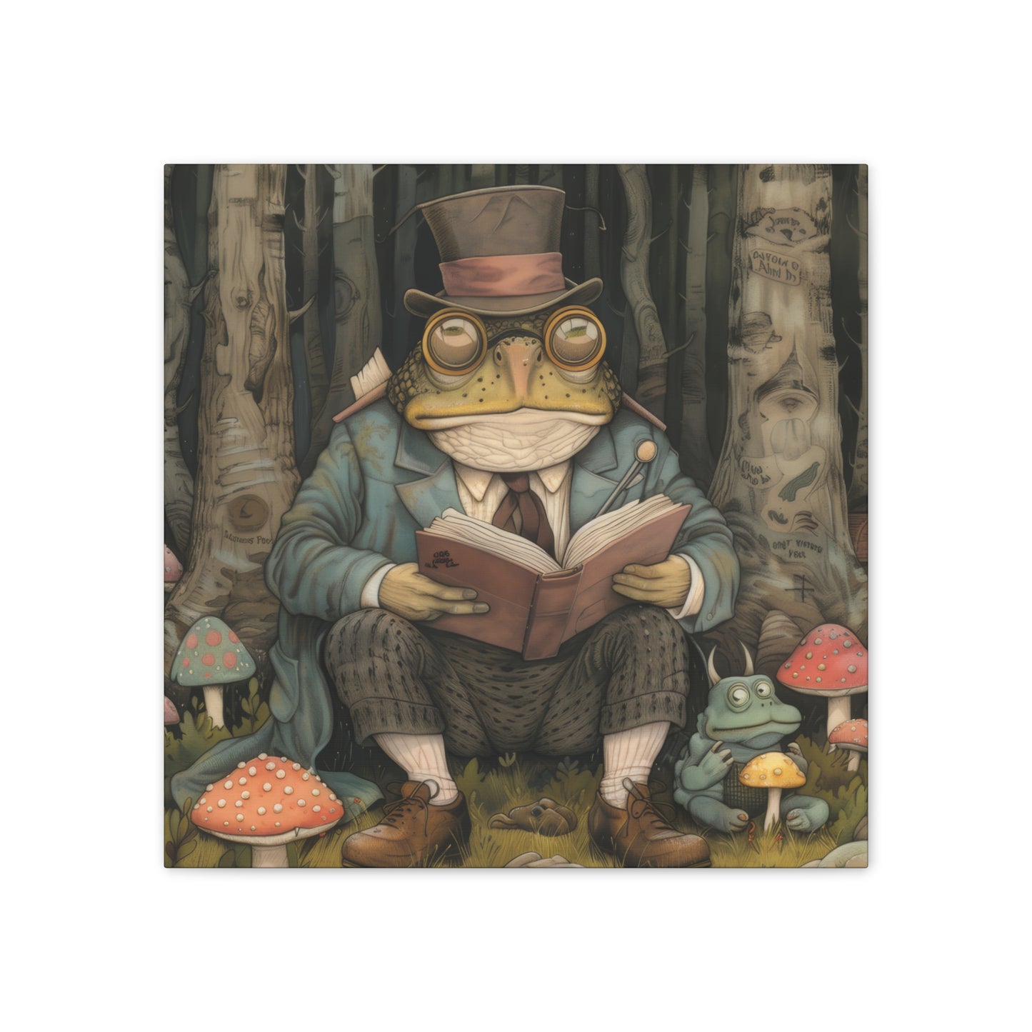 Reading Toad - Canvas Stretched, 0.75"