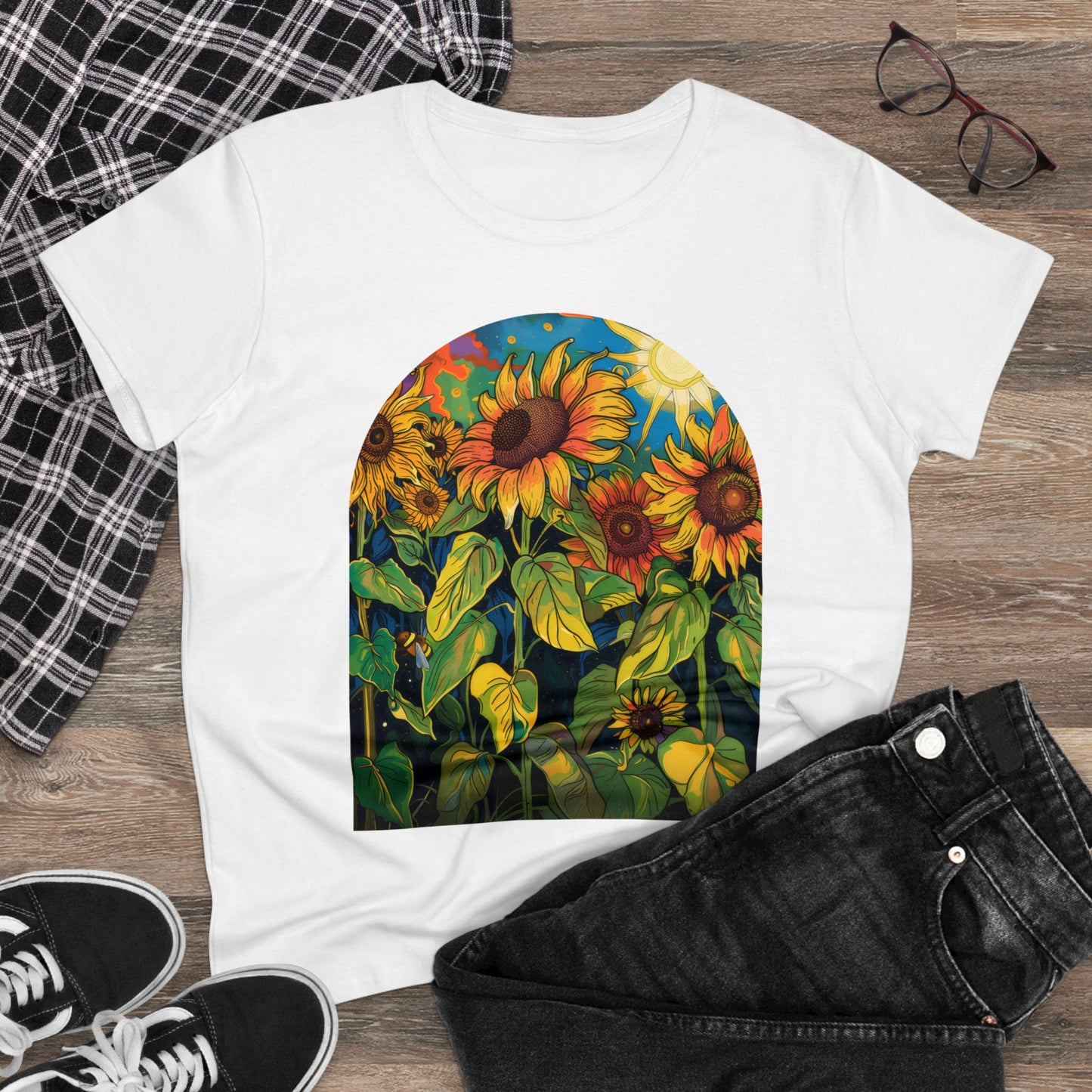 Sunflowers - Women's Midweight Cotton Tee