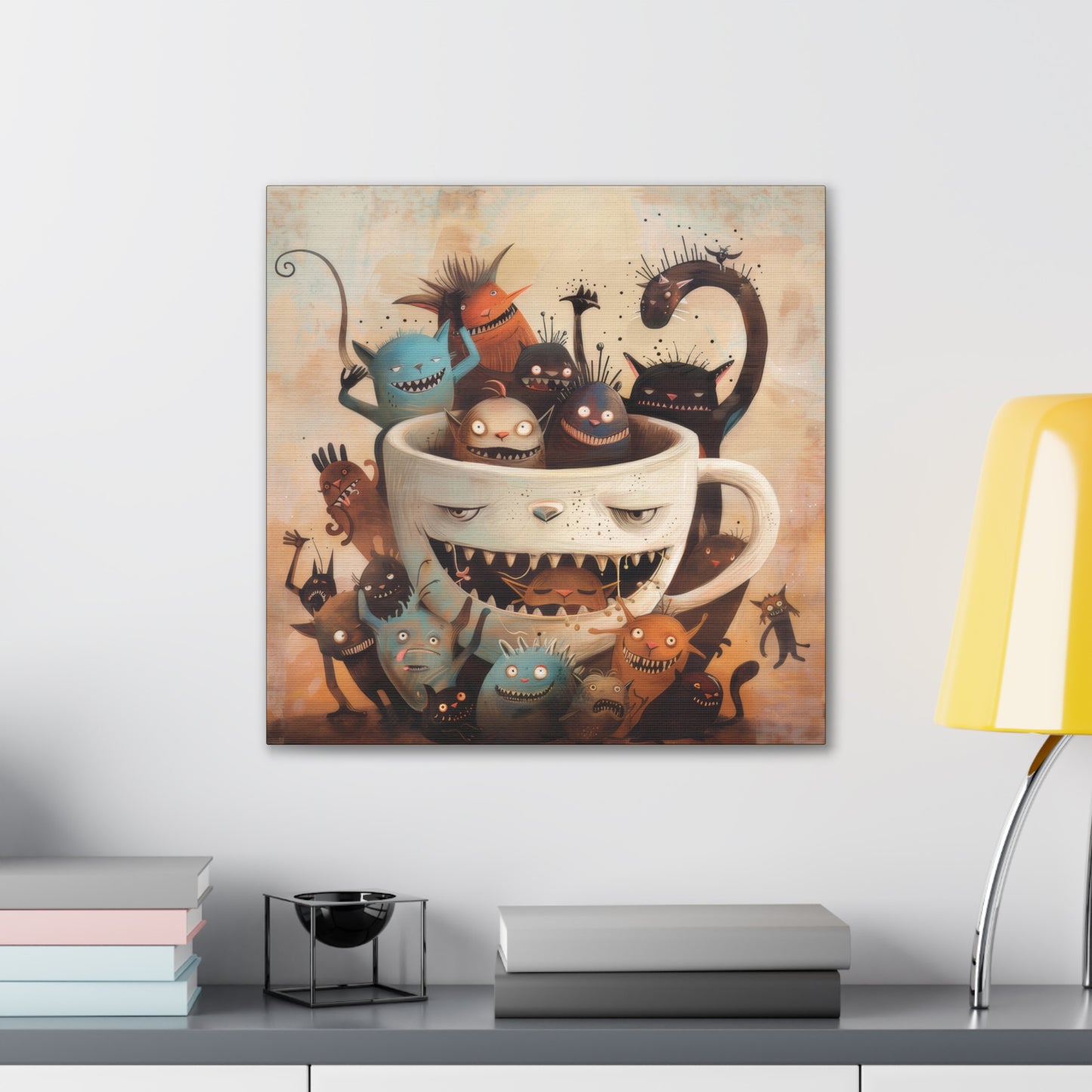 Coffee Monster - Canvas Stretched, 0.75"