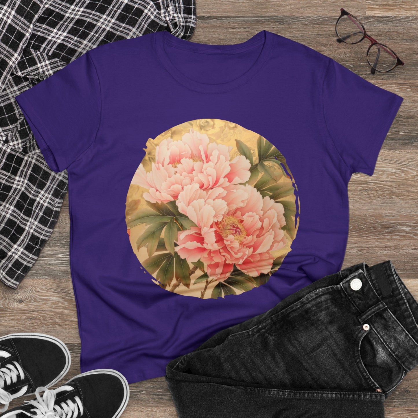 Peony - Flower - Women's Midweight Cotton Tee