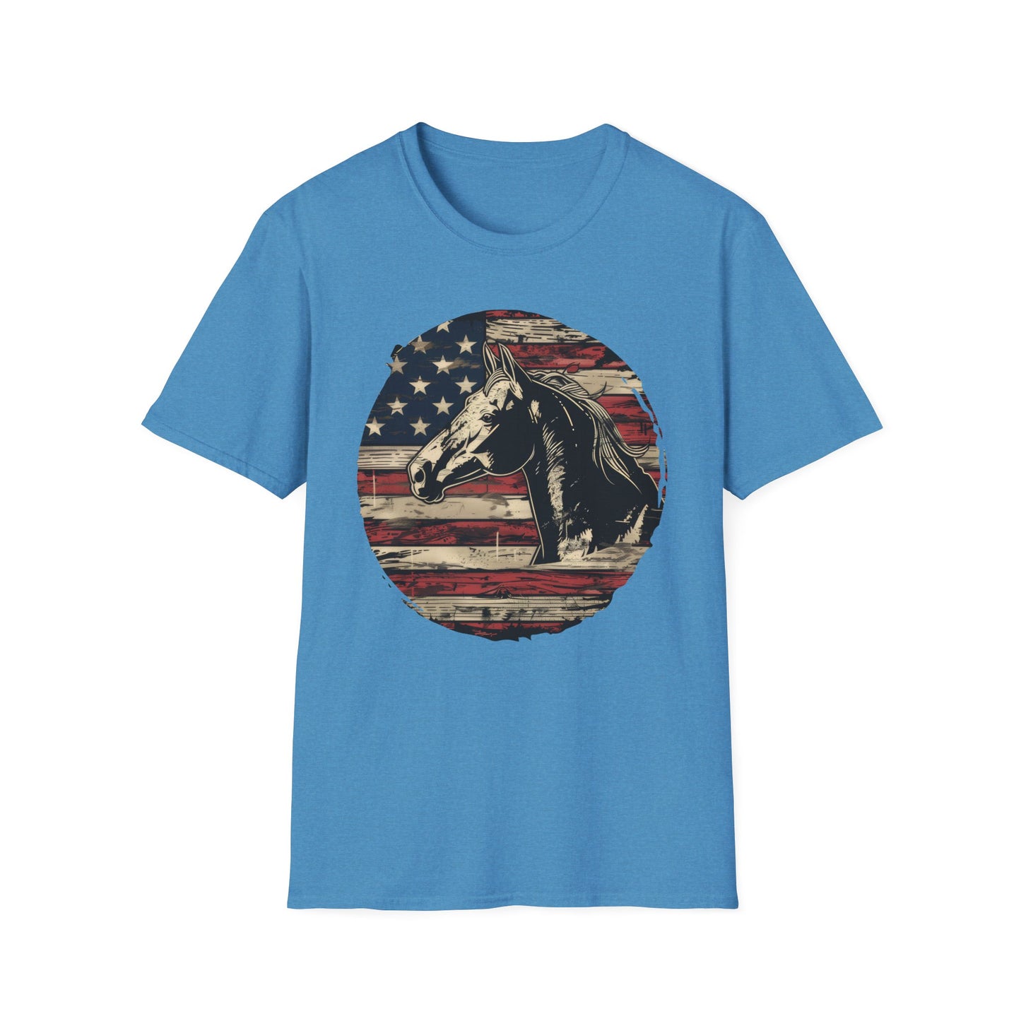 Horse and Flag - Unisex Softstyle T-Shirt