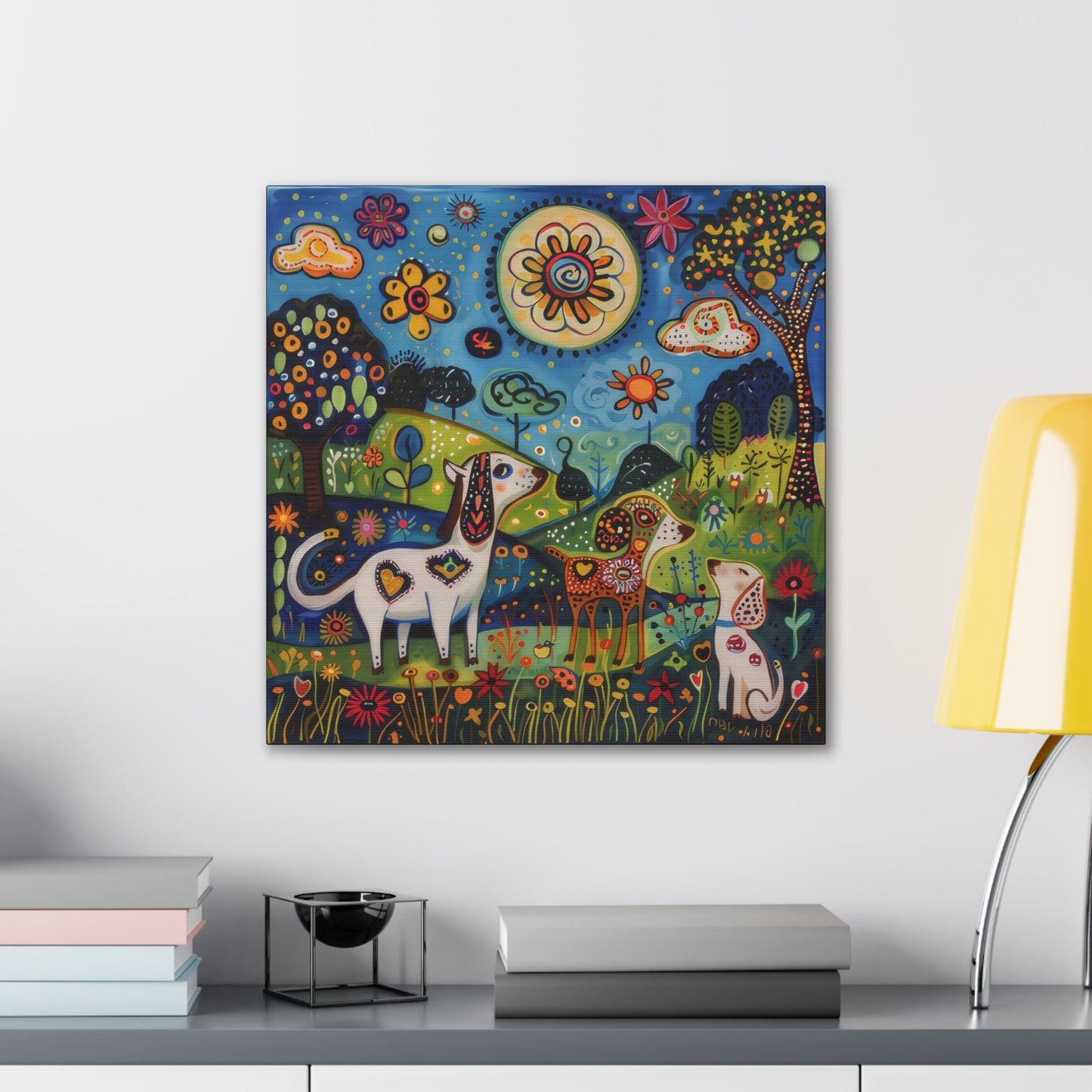 Spring Dogs - Canvas Stretched, 0.75"