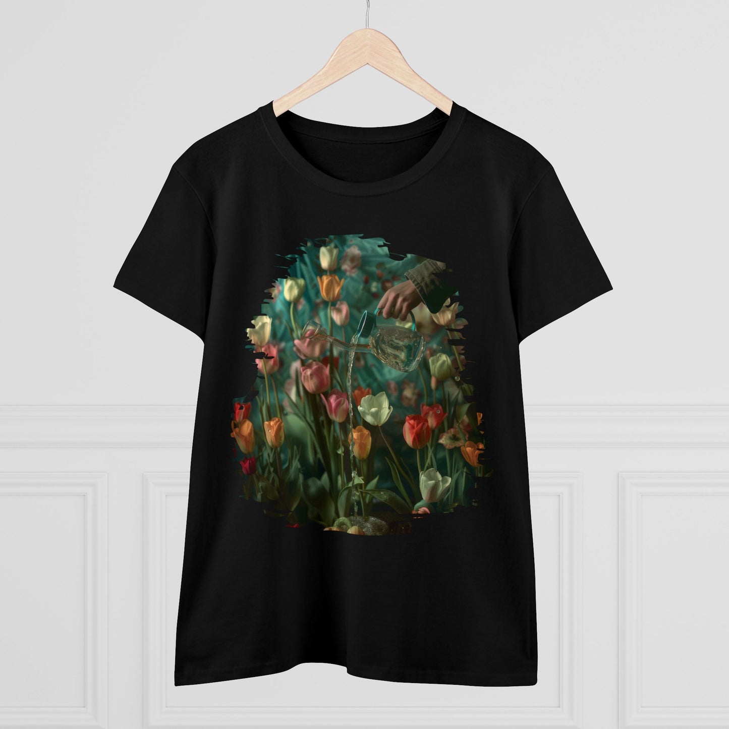 Watering Tulips - Women's Midweight Cotton Tee