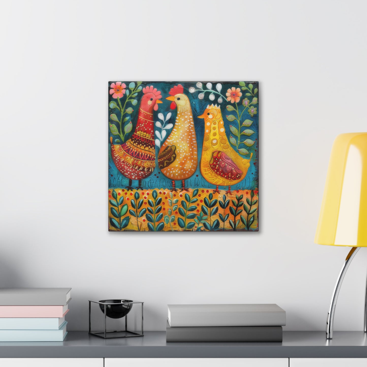 Chickens - Canvas Stretched, 0.75" - Canvas Stretched, 0.75"