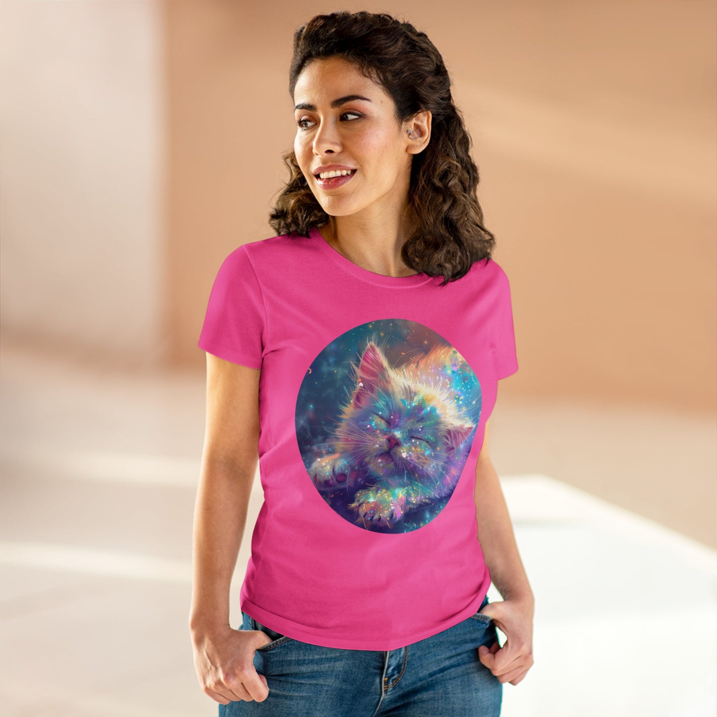 Sparkle Kitty - Women's Midweight Cotton Tee