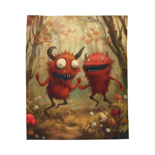 Happy Monsters - Velveteen Plush Blanket