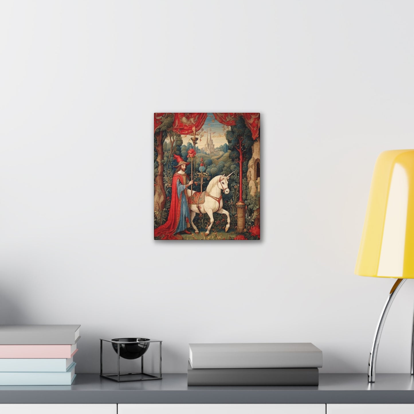 Mage and the Unicorn Tapestry - Canvas Stretched, 0.75"