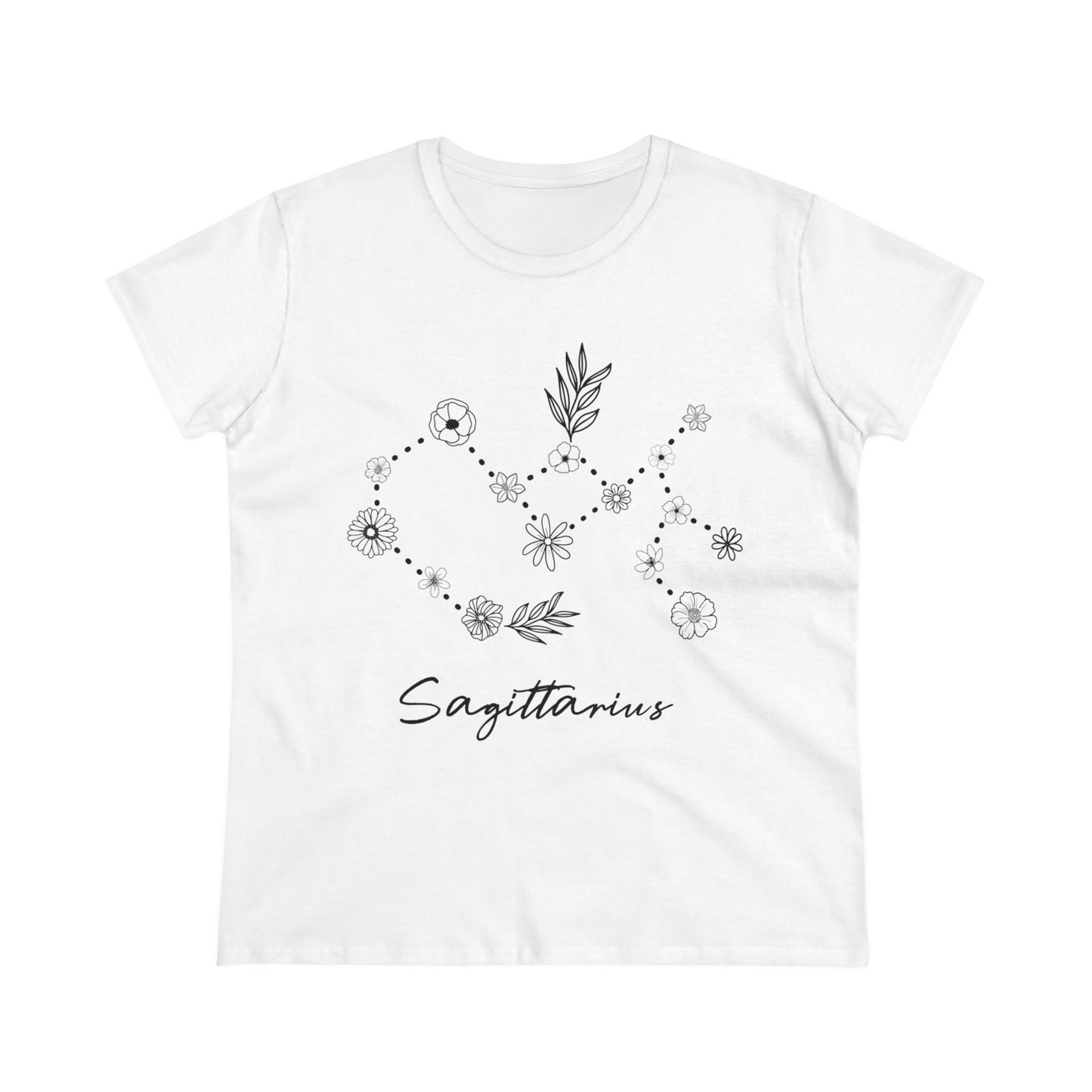 Flower Constellation - Sagittarius - Astrology - Women's Midweight Cotton Tee