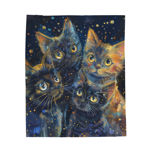 Sparkle Kitties - Velveteen Plush Blanket