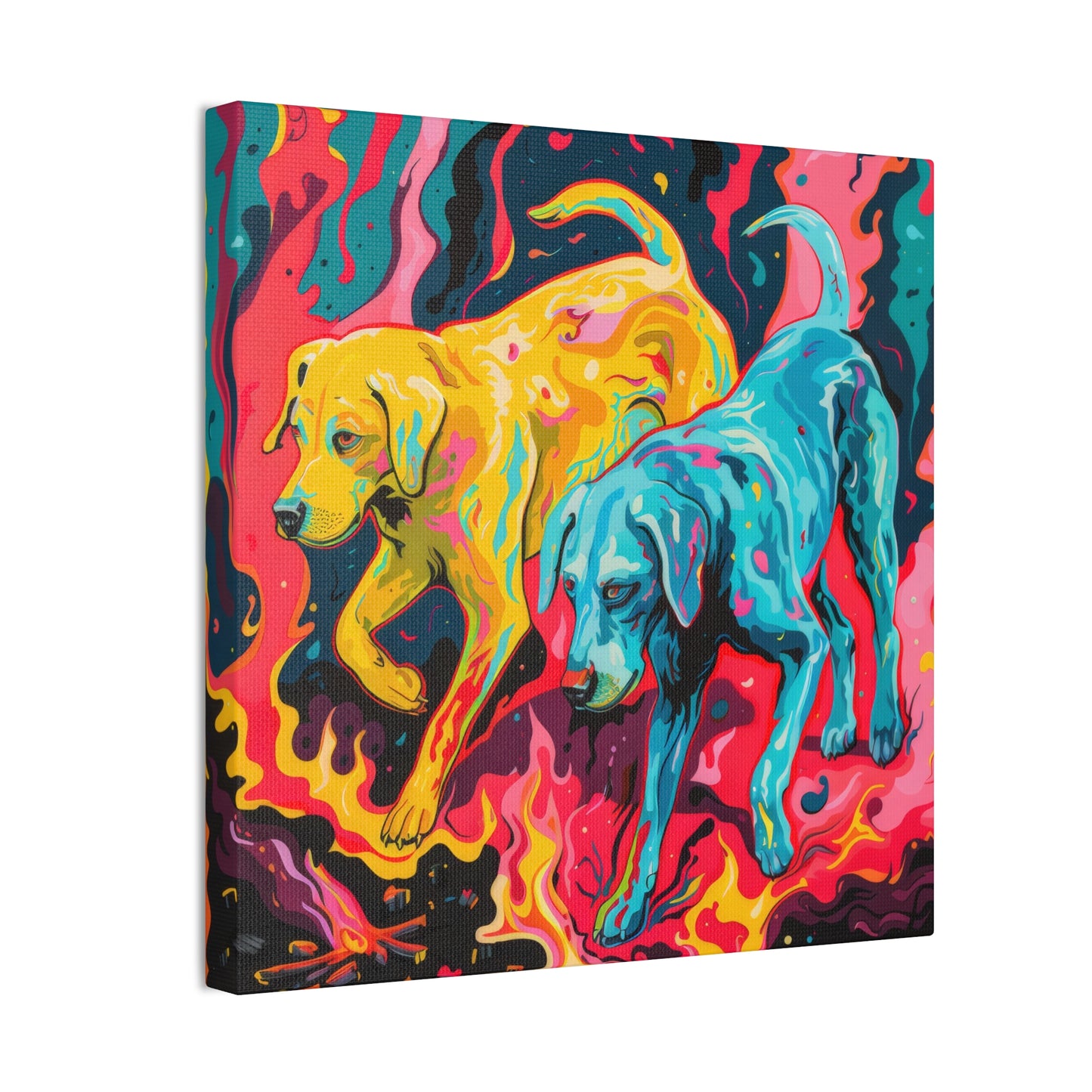 Trippy Dogs - Canvas Stretched, 0.75"