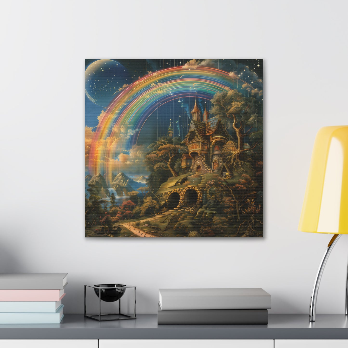 Rainbow Castle- Canvas Stretched, 0.75"