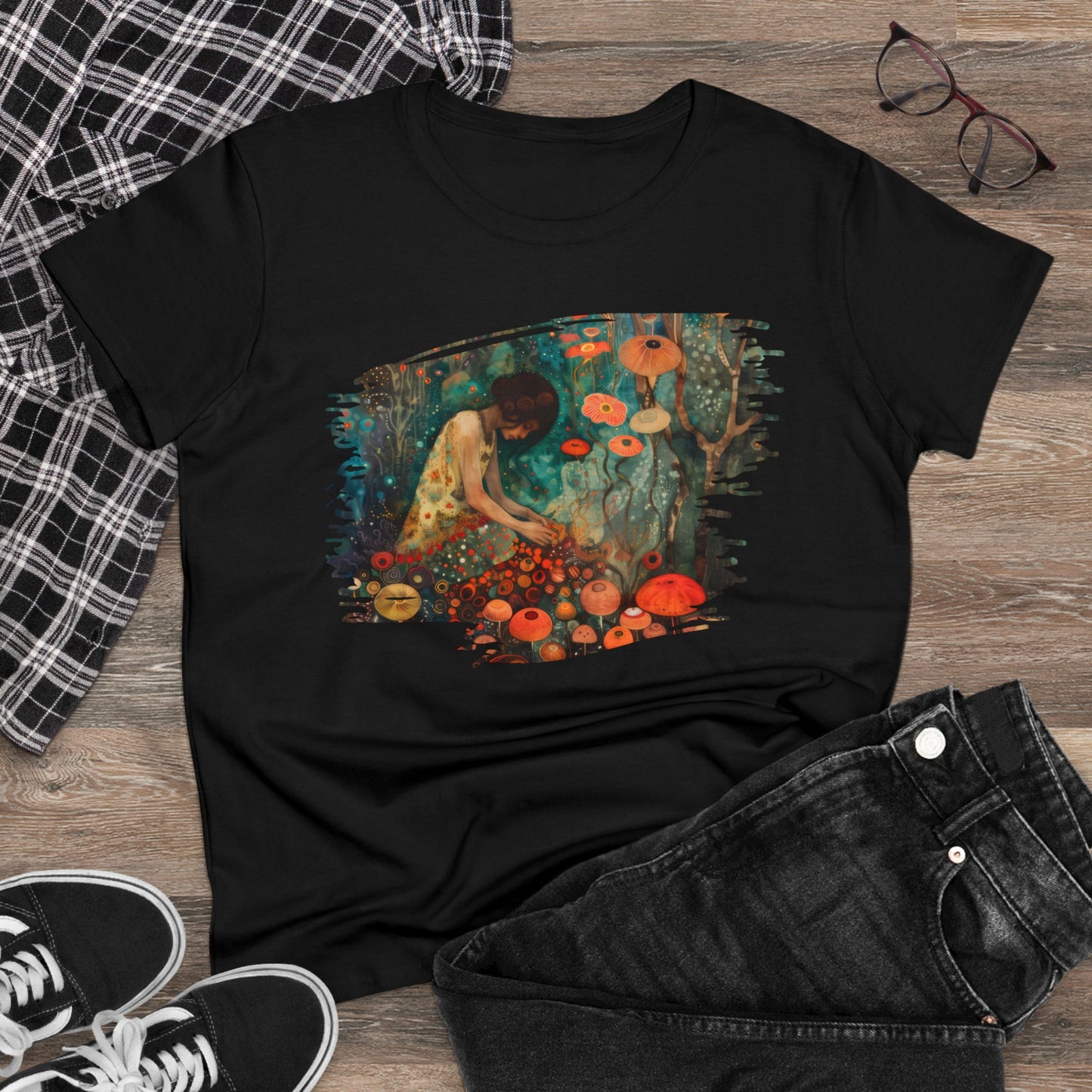 Mushroom Girl - Women's Midweight Cotton Tee