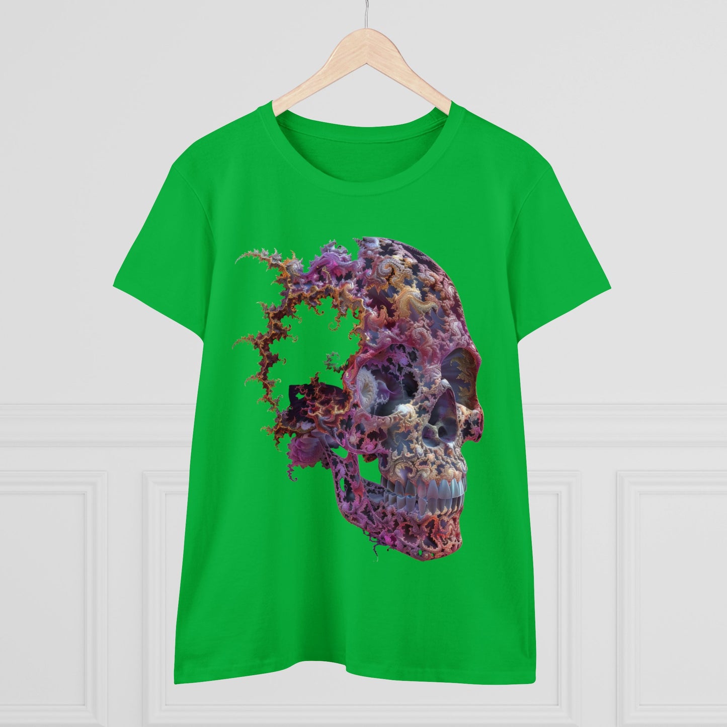 Fractal Skull - Women's Midweight Cotton Tee