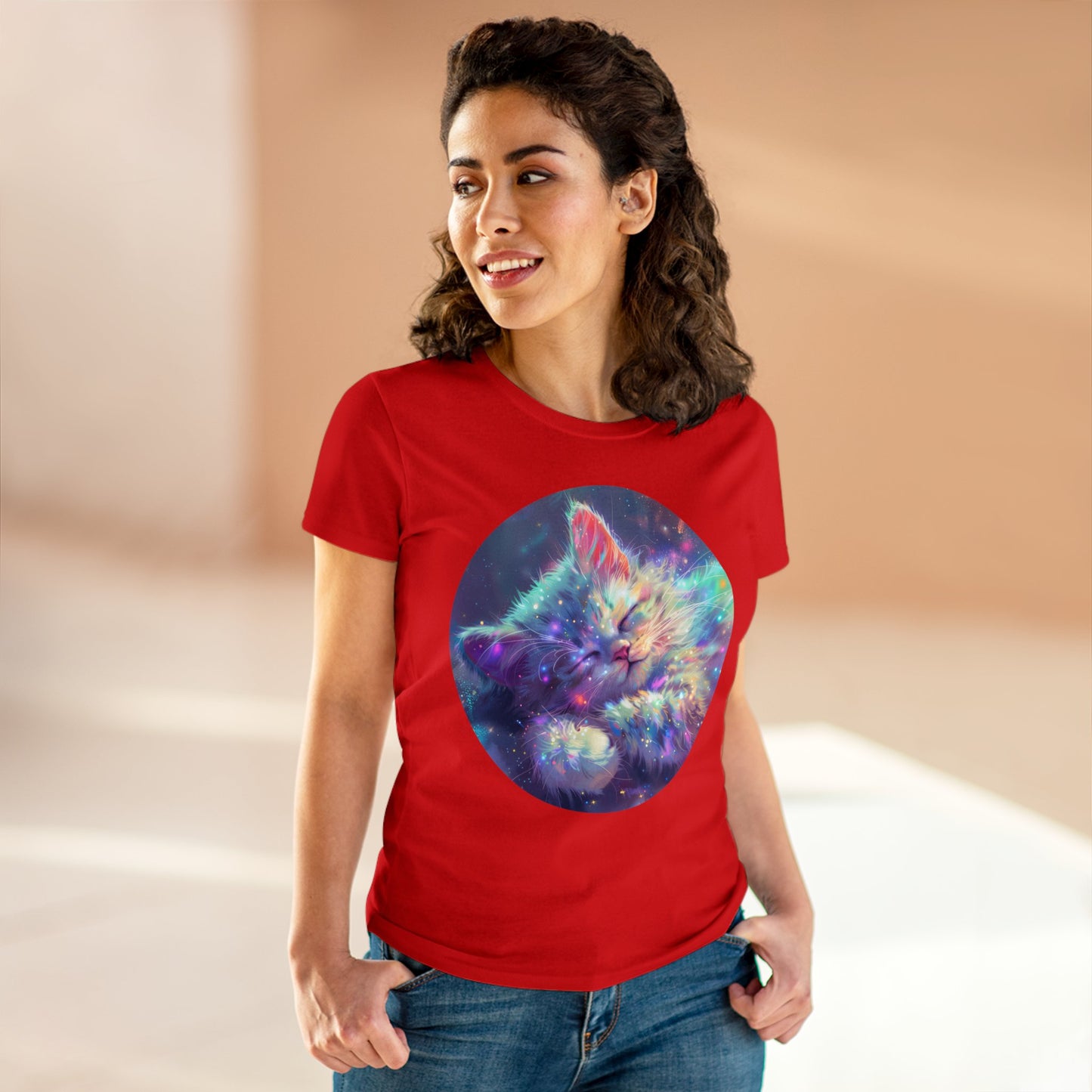 Sparkle Kitty - Women's Midweight Cotton Tee