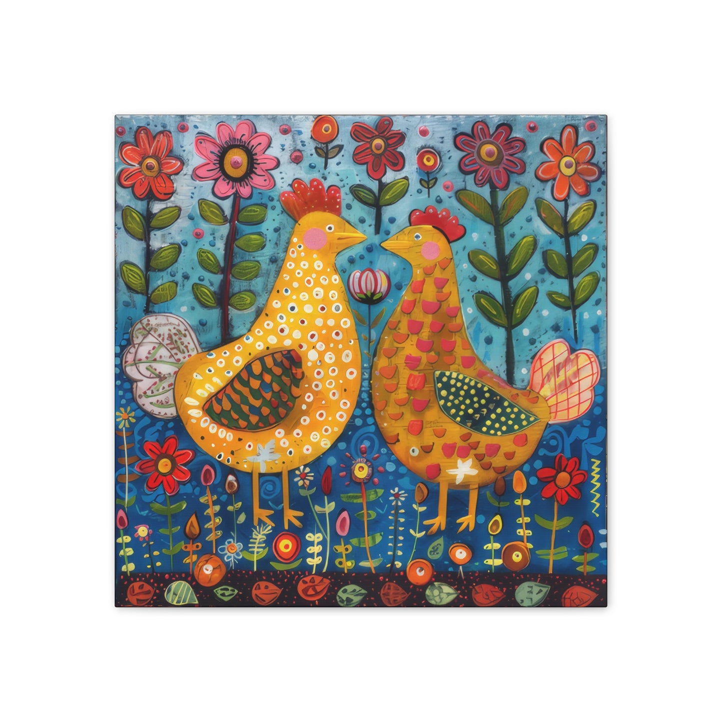 Chickens - Canvas Stretched, 0.75" - Canvas Stretched, 0.75"