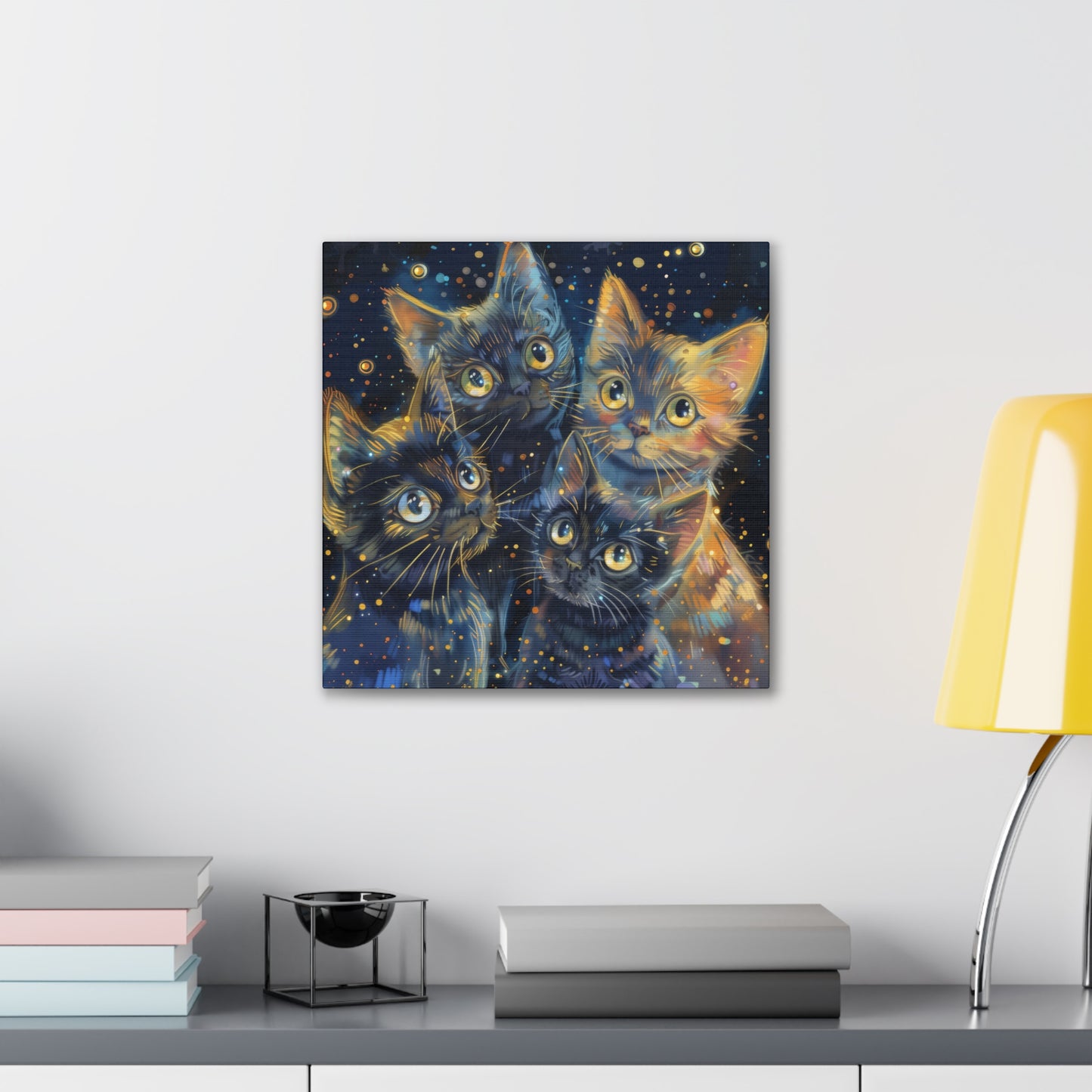 Sparkly Kitties - Canvas Stretched, 0.75"