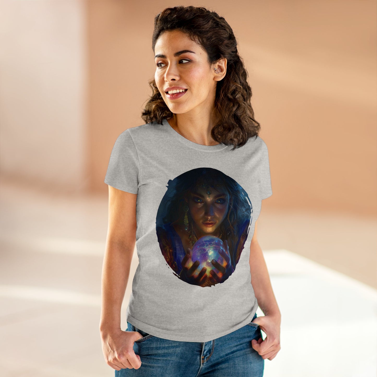 Crystal Ball - Mysticism - Women's Midweight Cotton Tee