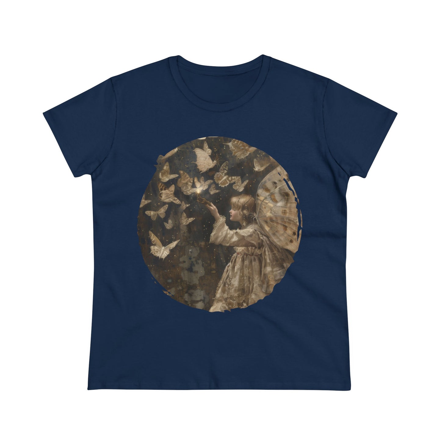 Fairy and Butterflies - Fantasy - Women's Midweight Cotton Tee