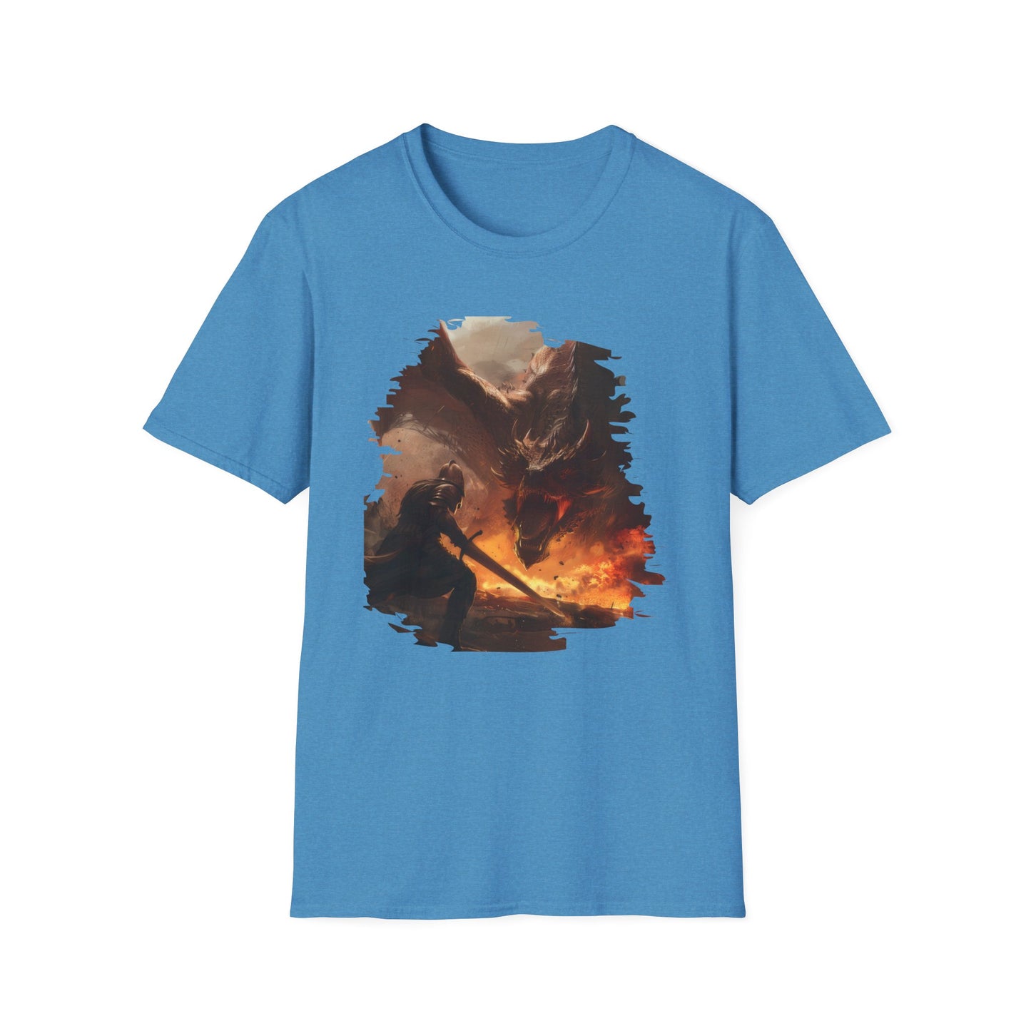 Fighter and Dragon - Unisex Softstyle T-Shirt