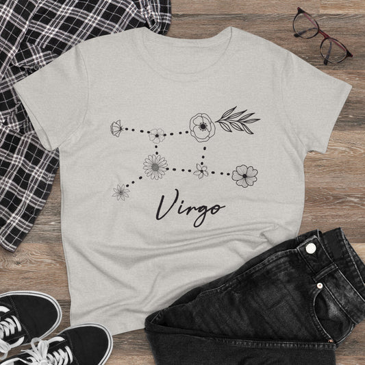 Flower Constellation - Virgo - Astrology - Women's Midweight Cotton Tee