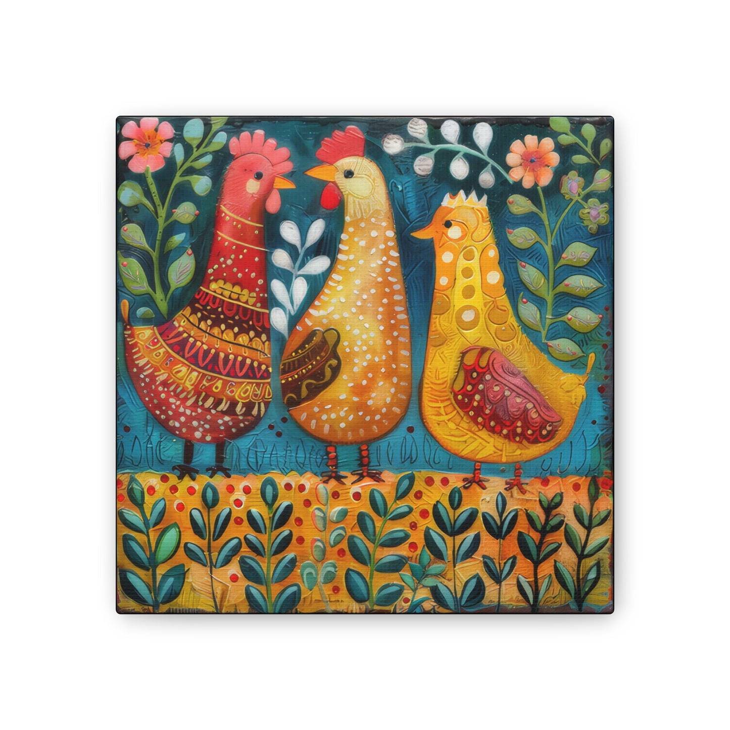 Chickens - Canvas Stretched, 0.75" - Canvas Stretched, 0.75"