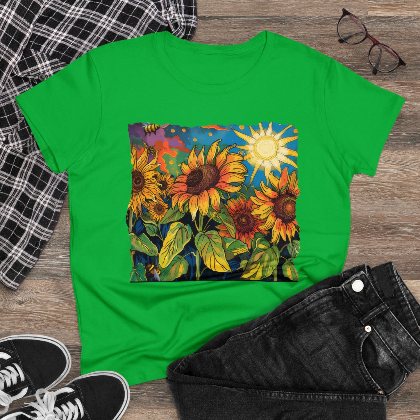 Sunflowers - Women's Midweight Cotton Tee