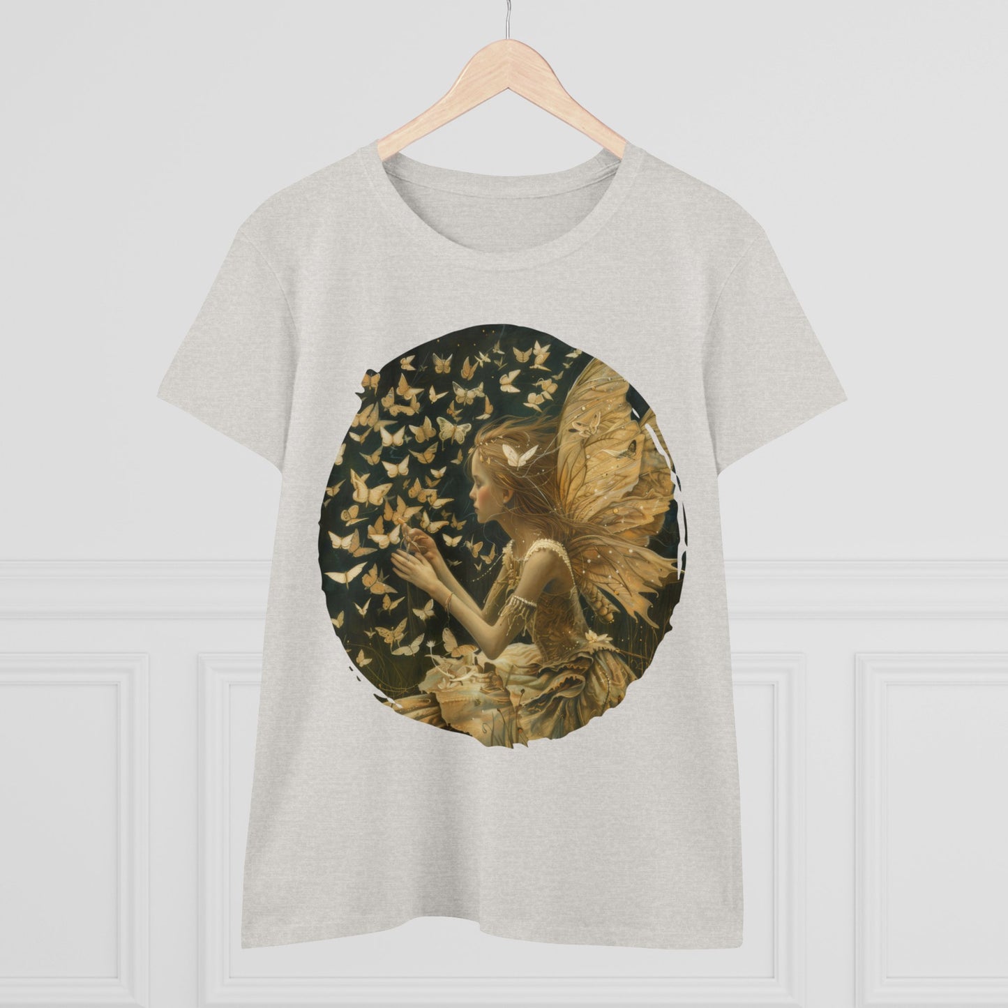 Fairy and Butterflies - Fantasy - Women's Midweight Cotton Tee