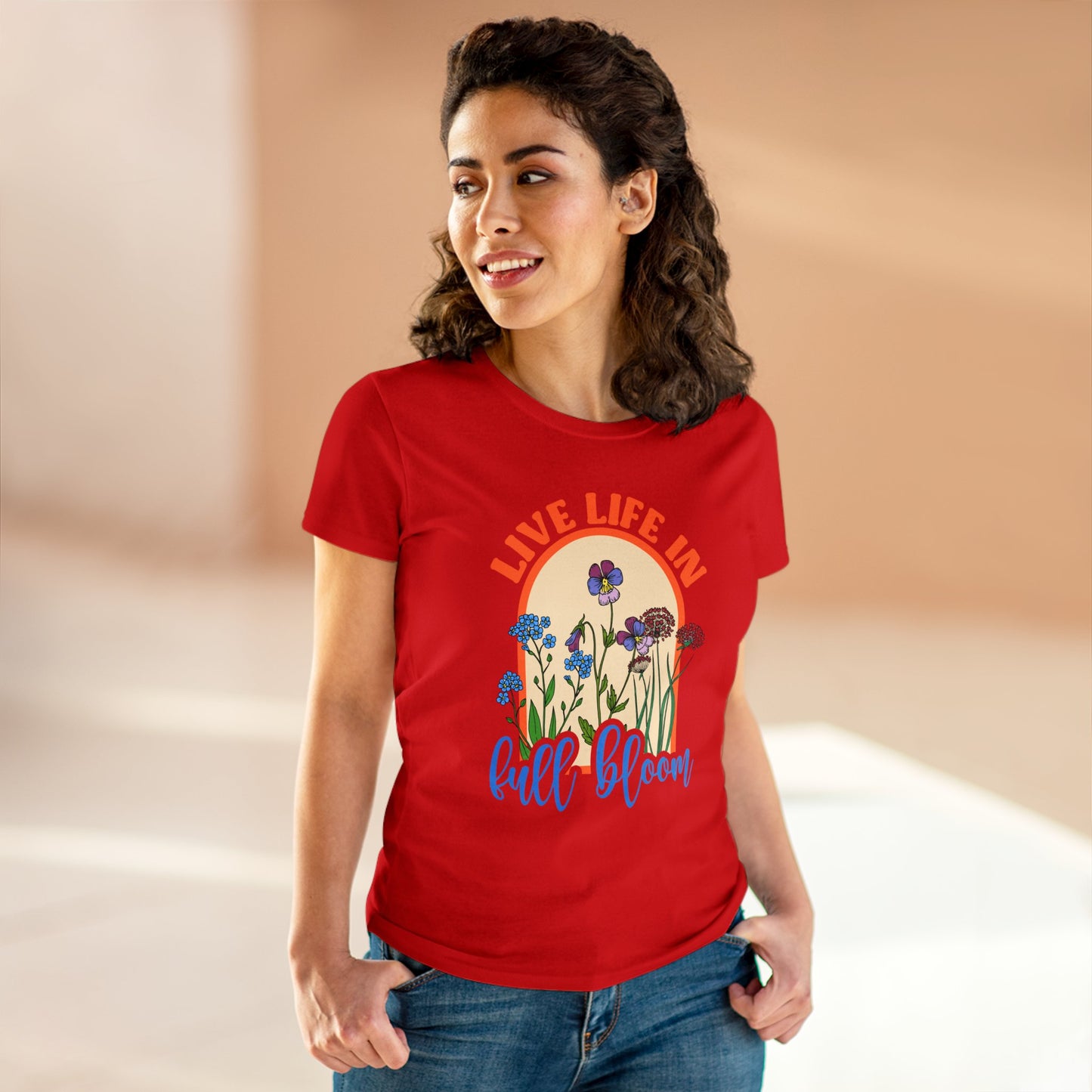 Live Life in Full Bloom - Gardening - Women's Midweight Cotton Tee