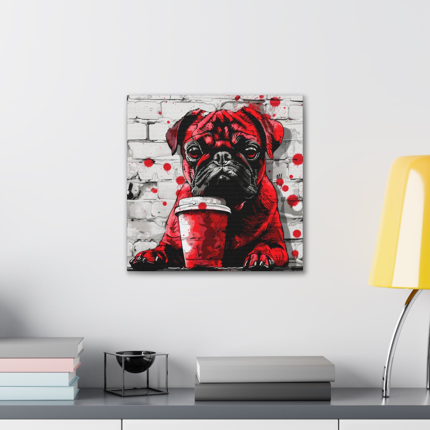 Pug Like Coffee - Canvas Stretched, 0.75"