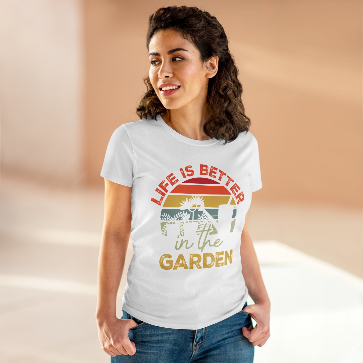 Life Is Better In the Garden - Gardening - Women's Midweight Cotton Tee