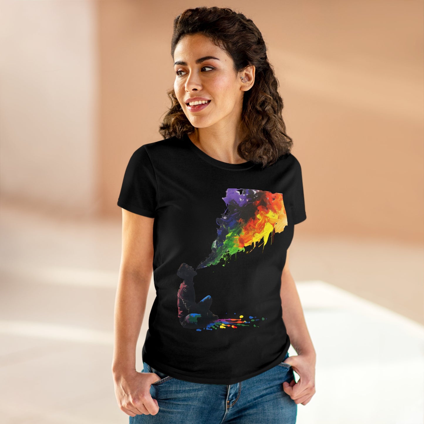 Rainbow Breath - Women's Midweight Cotton Tee