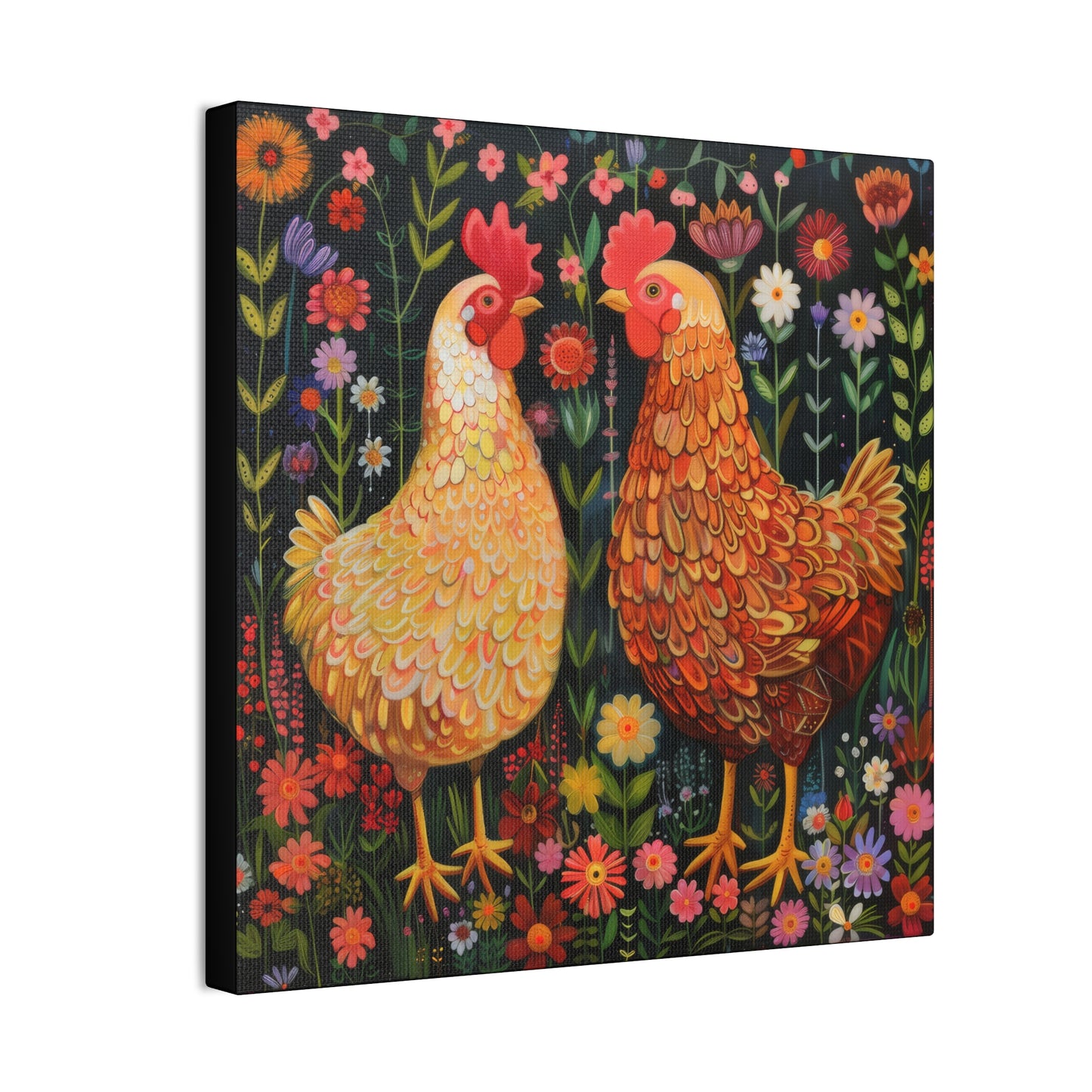 Chickens - Canvas Stretched, 0.75" - Canvas Stretched, 0.75"