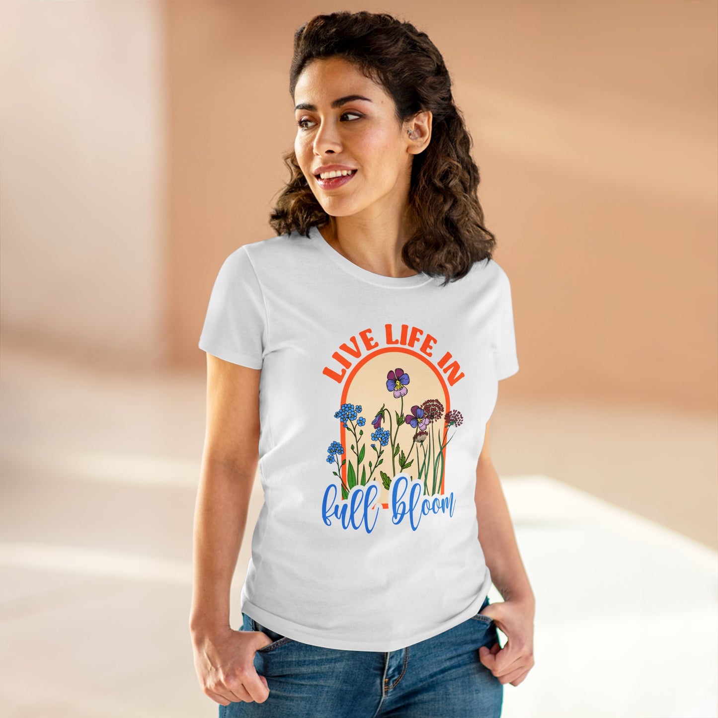 Live Life in Full Bloom - Gardening - Women's Midweight Cotton Tee