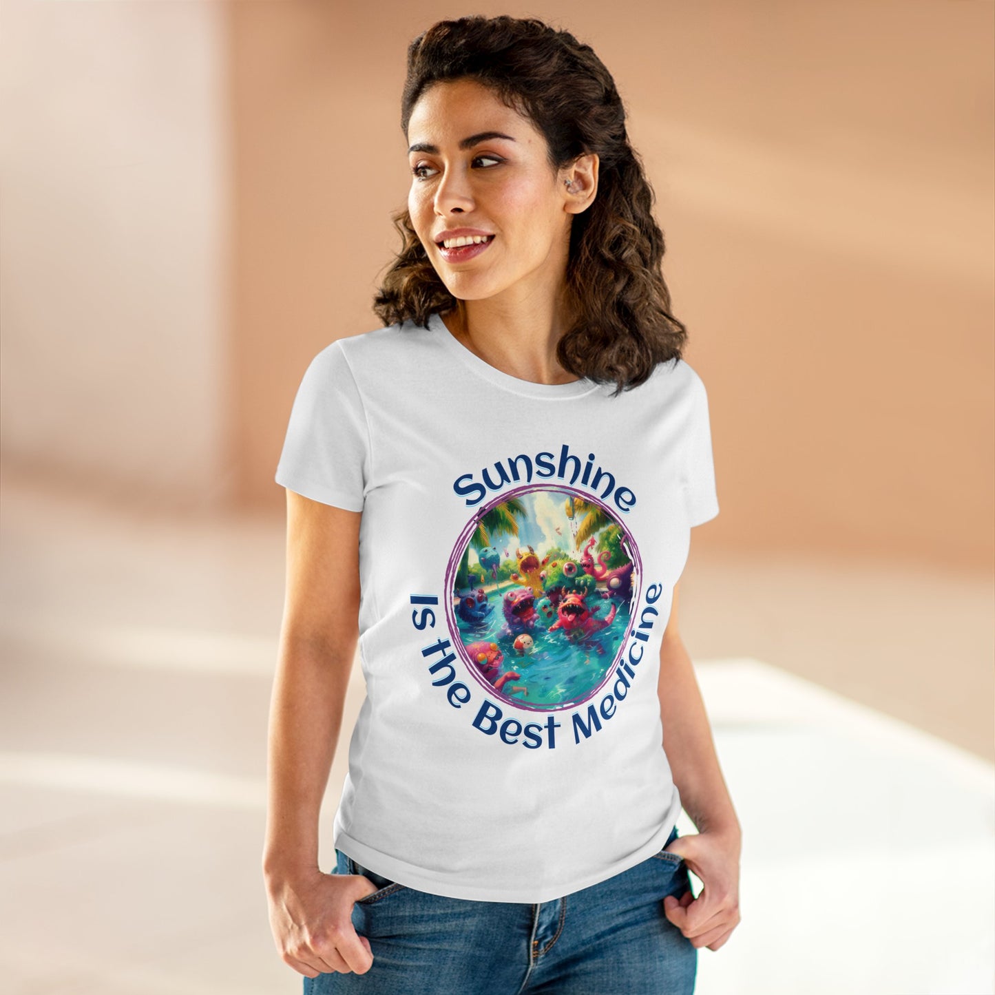 Sunshine is the Best Medicine - Women's Midweight Cotton Tee