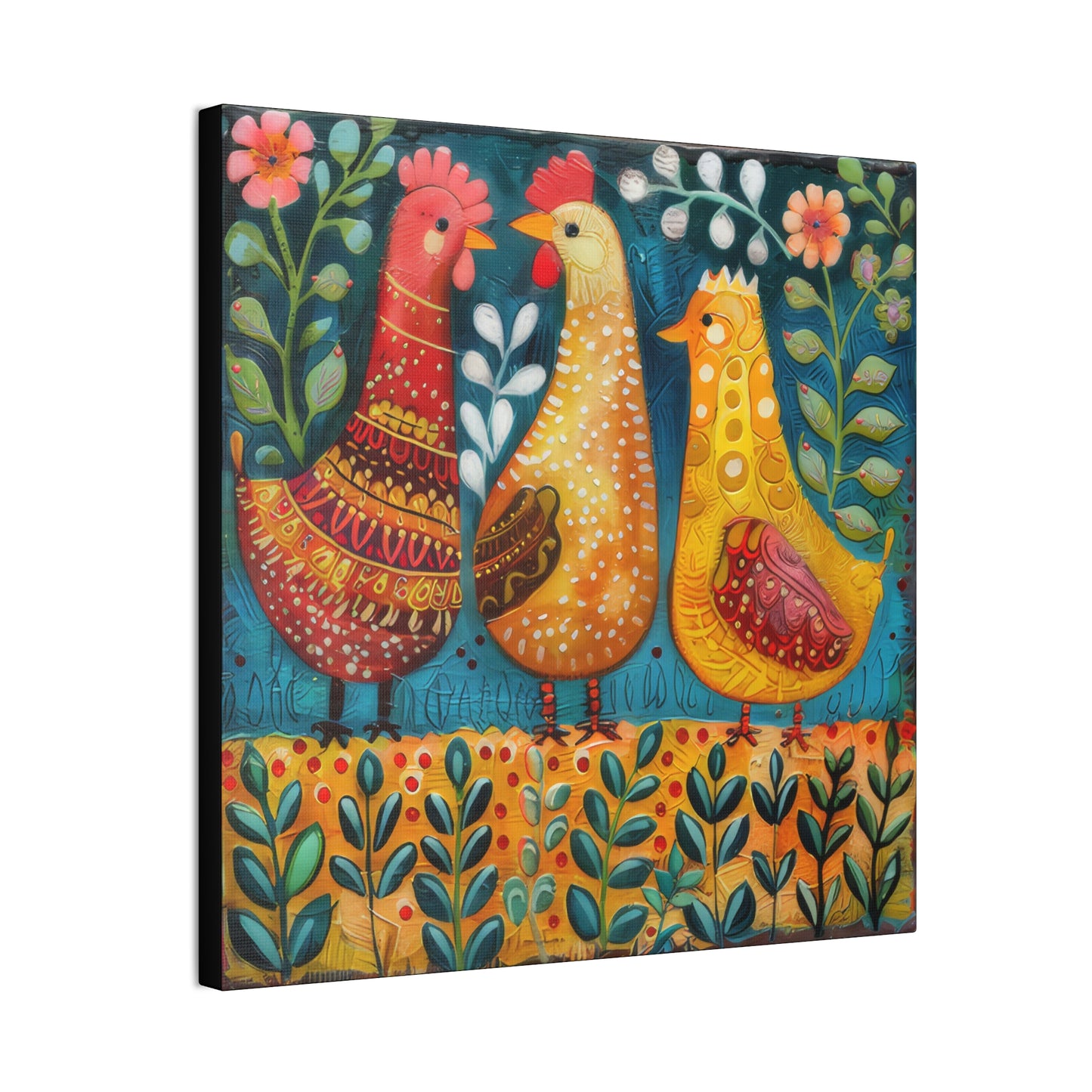 Chickens - Canvas Stretched, 0.75" - Canvas Stretched, 0.75"