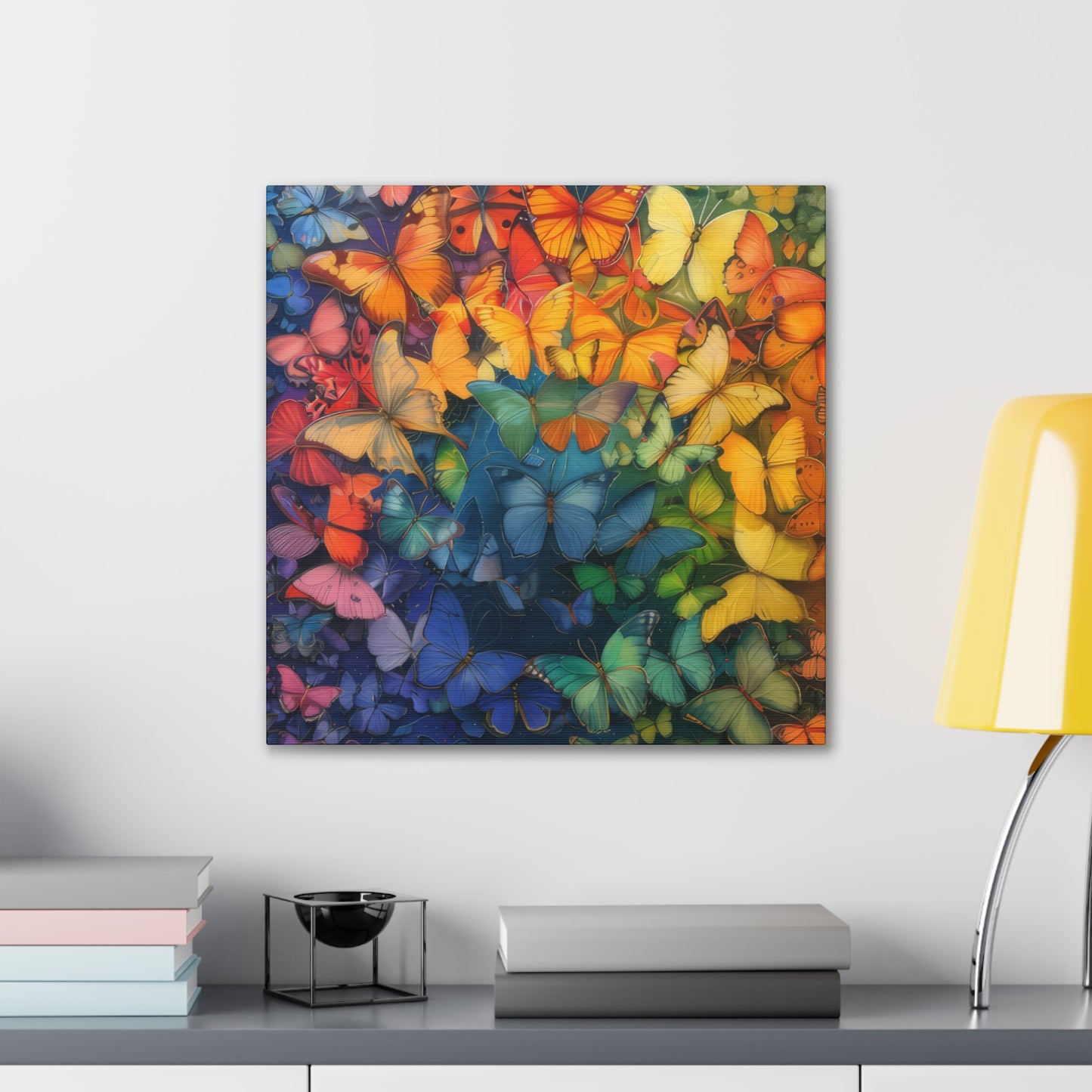 Rainbow Butterflies - Canvas Stretched, 0.75"