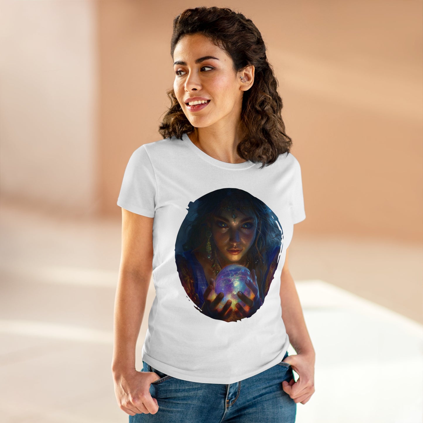 Crystal Ball - Mysticism - Women's Midweight Cotton Tee