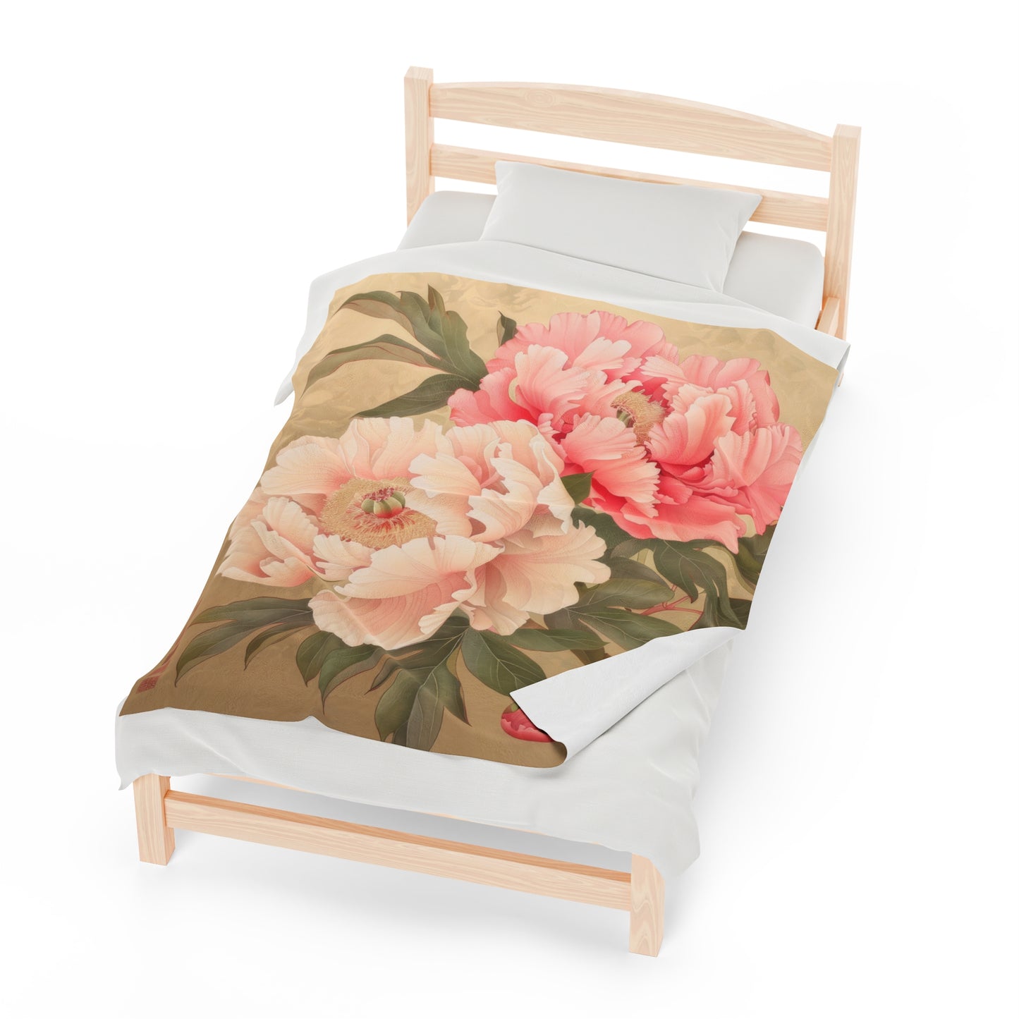 Peony - Velveteen Plush Blanket