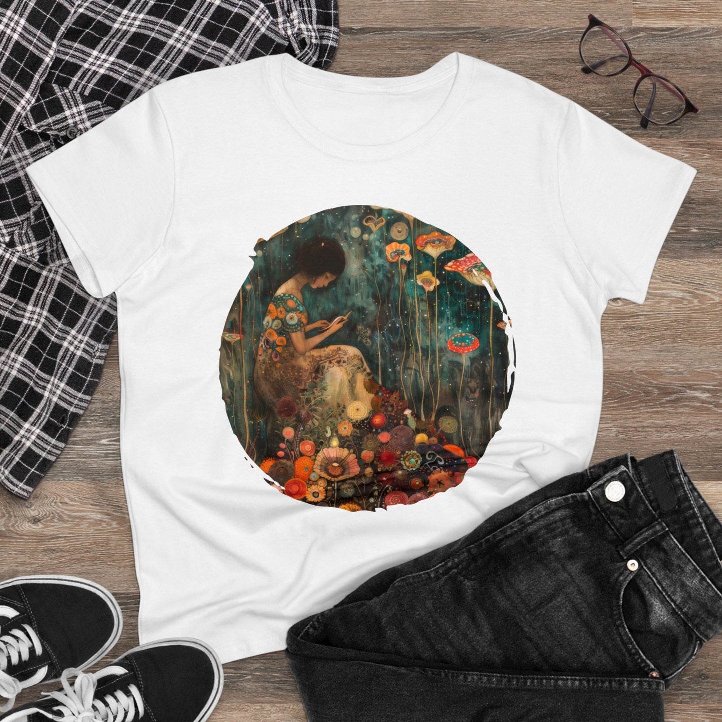 Mushroom Girl - Women's Midweight Cotton Tee