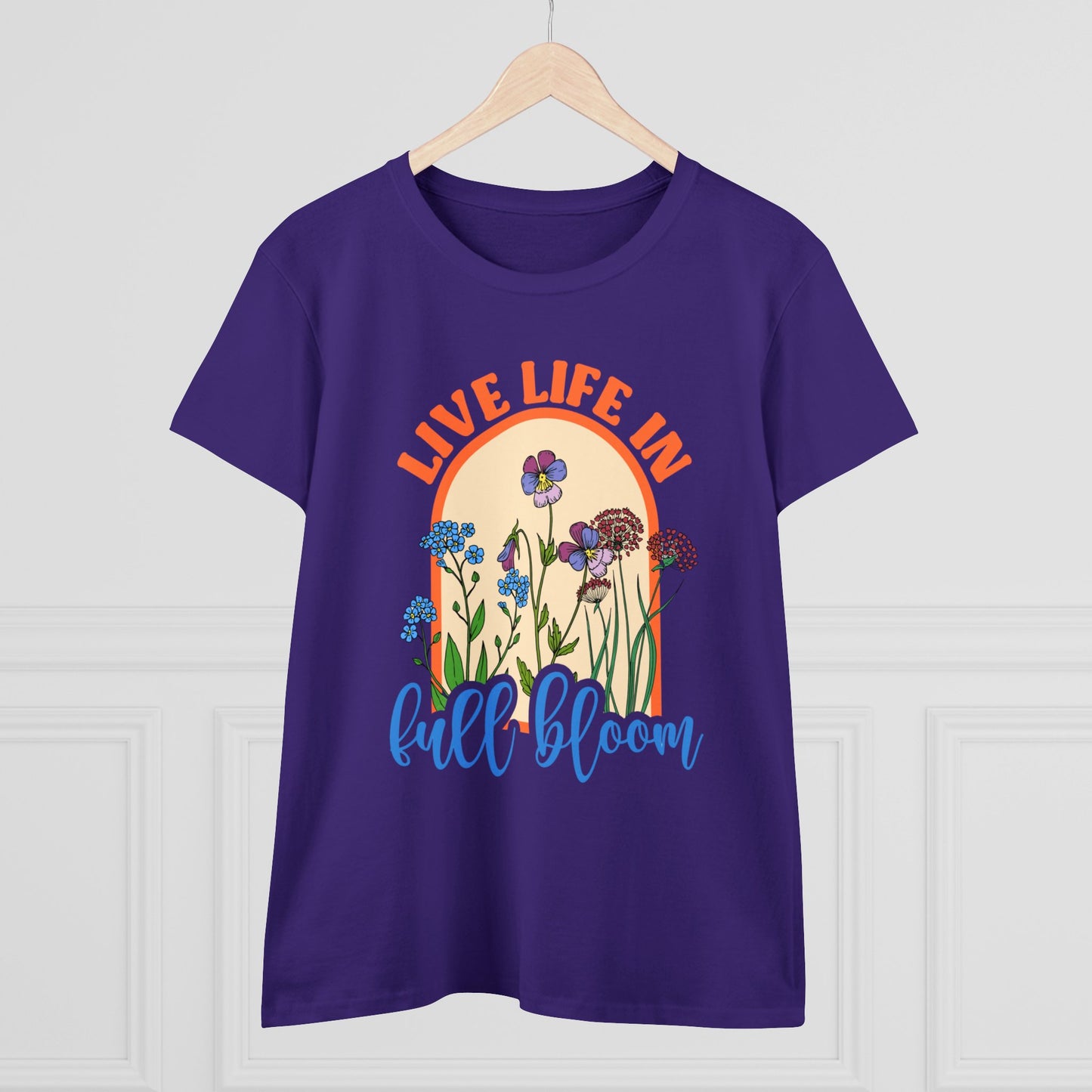 Live Life in Full Bloom - Gardening - Women's Midweight Cotton Tee