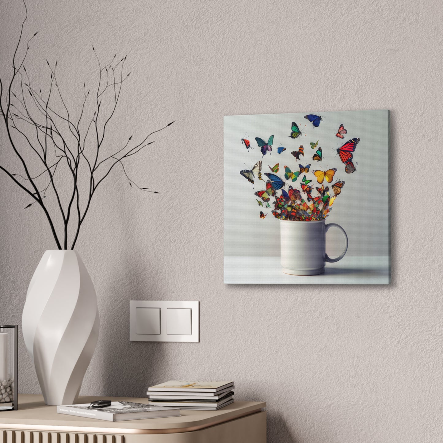 Butterfly Coffee - Canvas Stretched, 0.75"