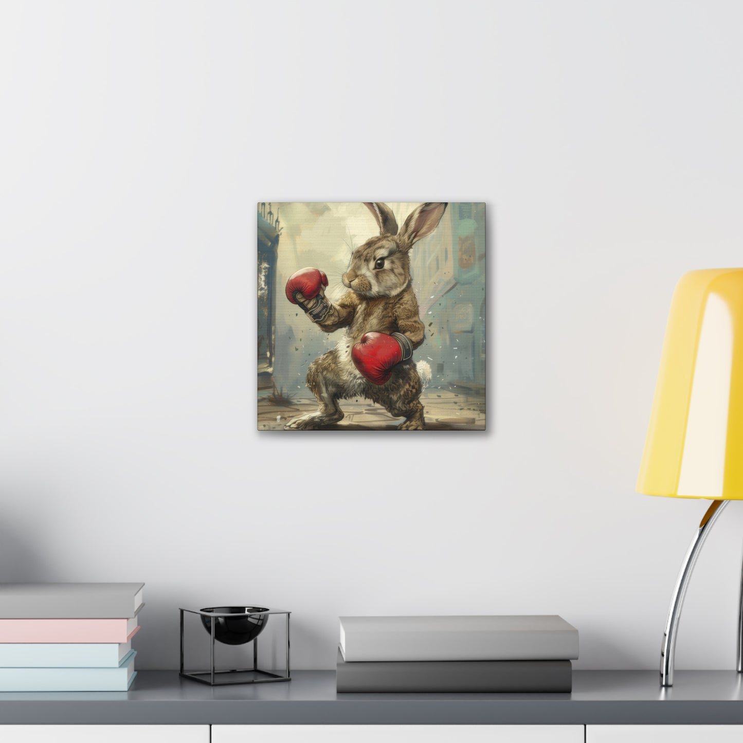 Bunny Pugilist - Canvas Stretched, 0.75"