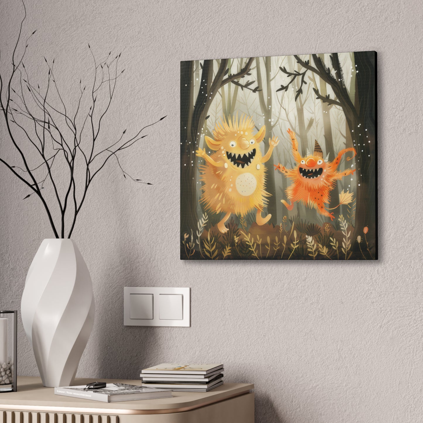 Happy Monsters - Canvas Stretched, 0.75"