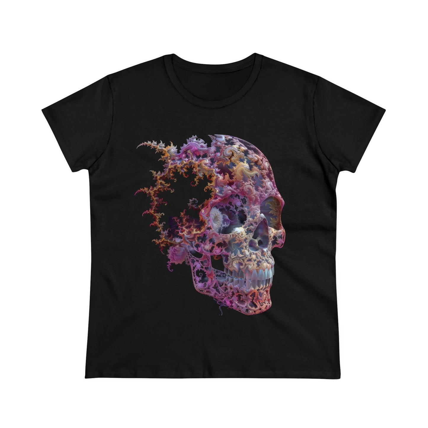 Fractal Skull - Women's Midweight Cotton Tee