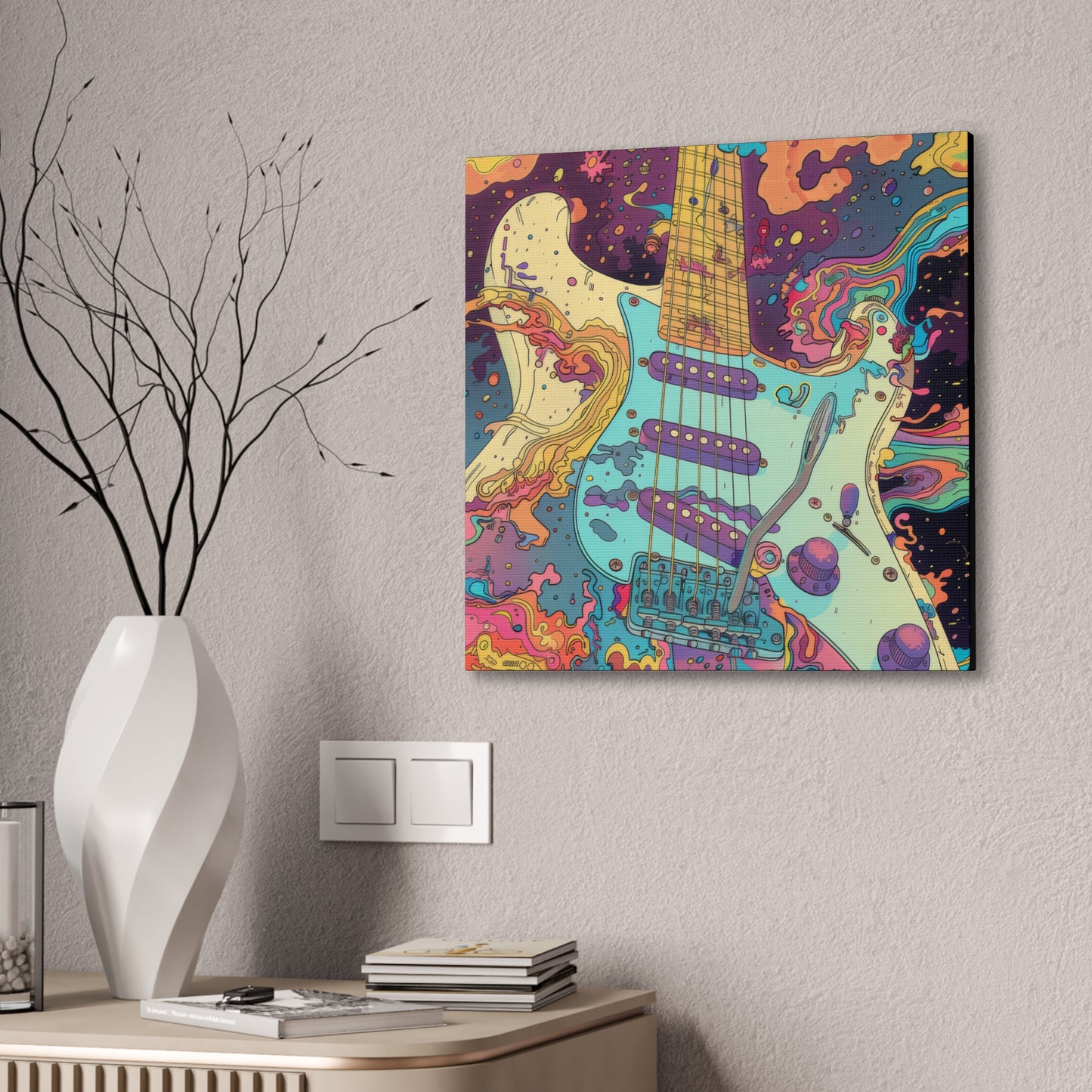 Trippy Guitar - Canvas Stretched, 0.75"